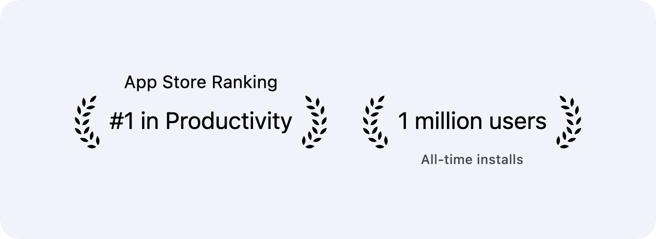 Image of the LaurelsBadge component with a badge value framed by laurels