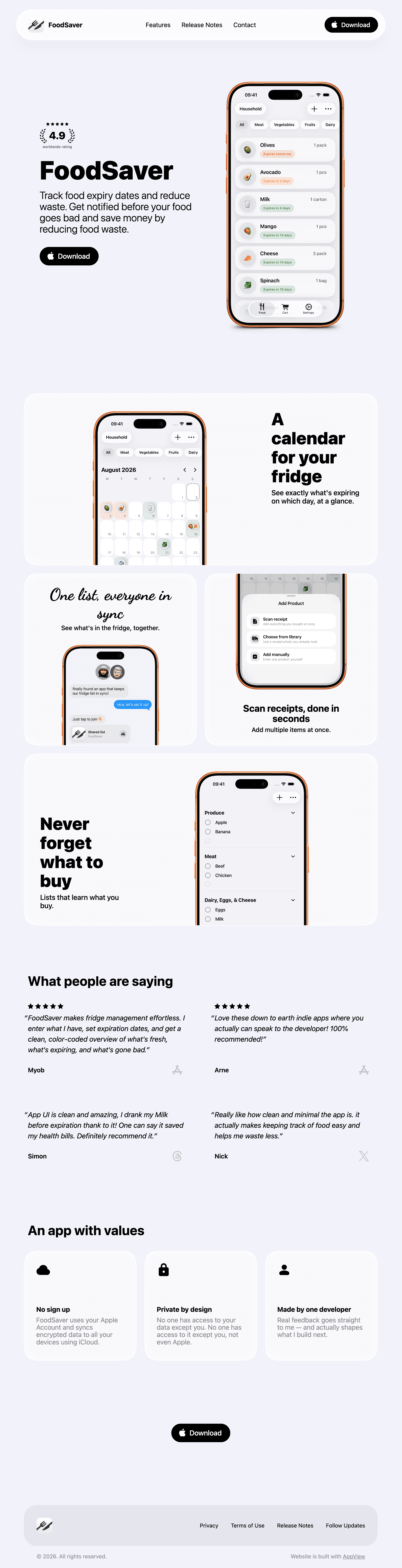foodsaver.dev website screenshot