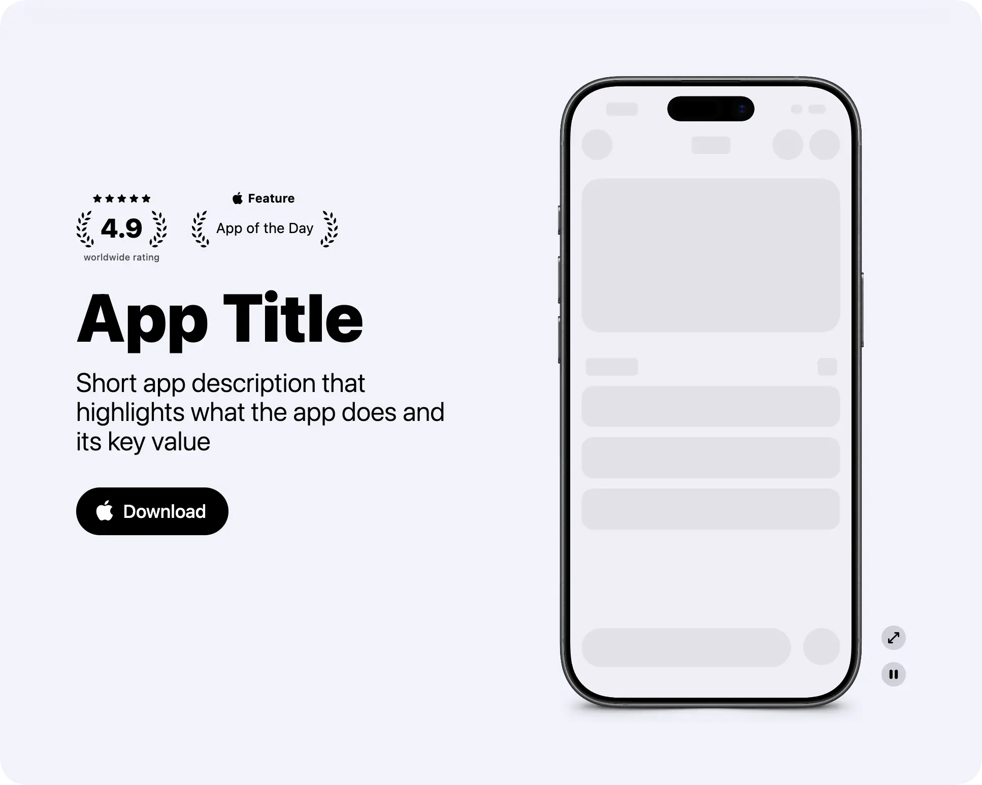 AppView's Hero component in its default state