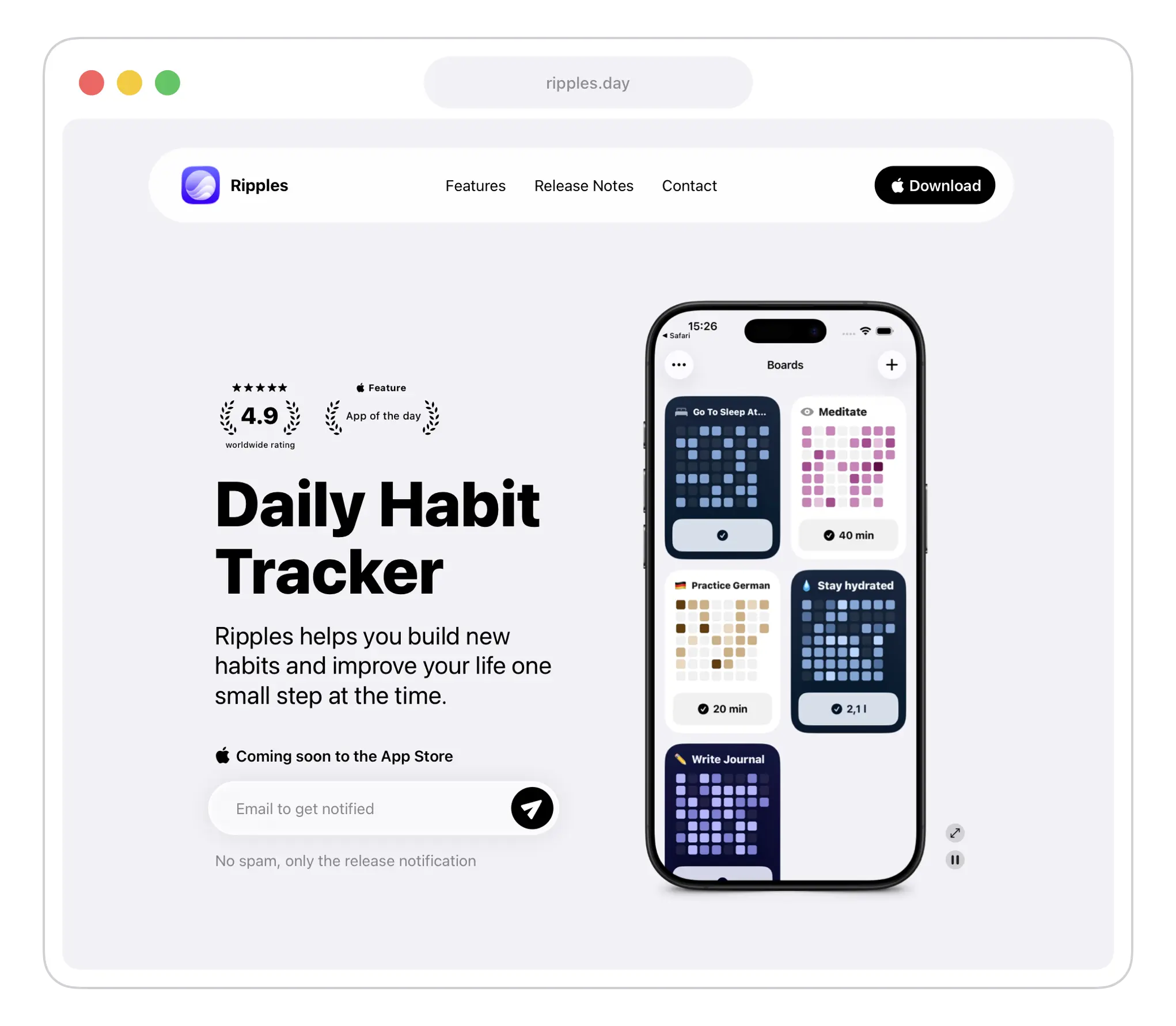 Example website built with AppView